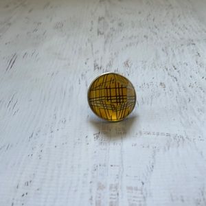 Chunky retro yellow cocktail ring adjustable